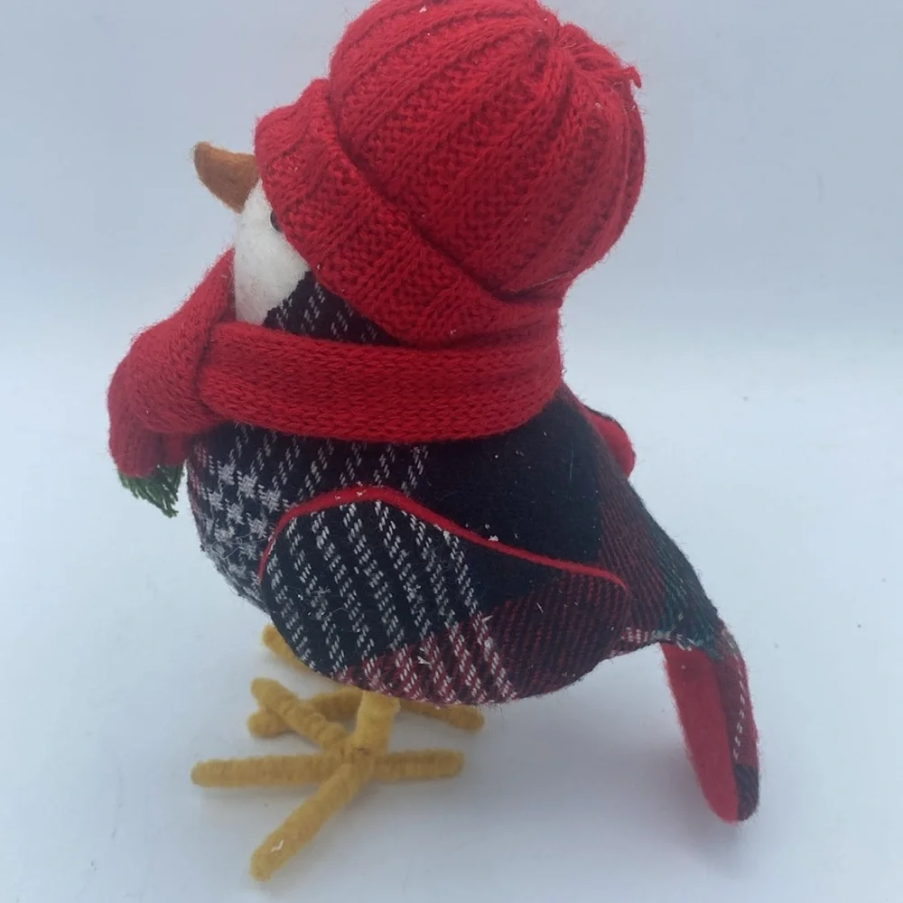 2017 Target Christmas Winter Wonderland Featherly Friends bird red plaid 7”